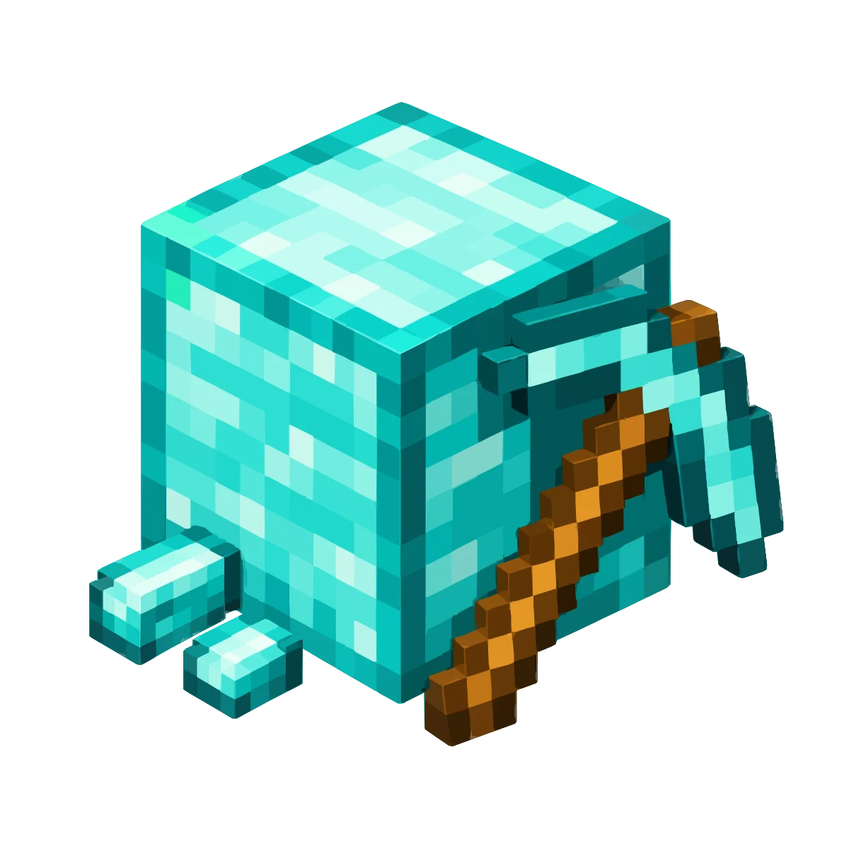 Pixel art diamond block with a pickaxe, the Ultimate plan emblem for 48 GB Minecraft server hosting on Lodehost