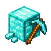Pixel art diamond block with a pickaxe, the Ultimate plan emblem for 48 GB Minecraft server hosting on Lodehost