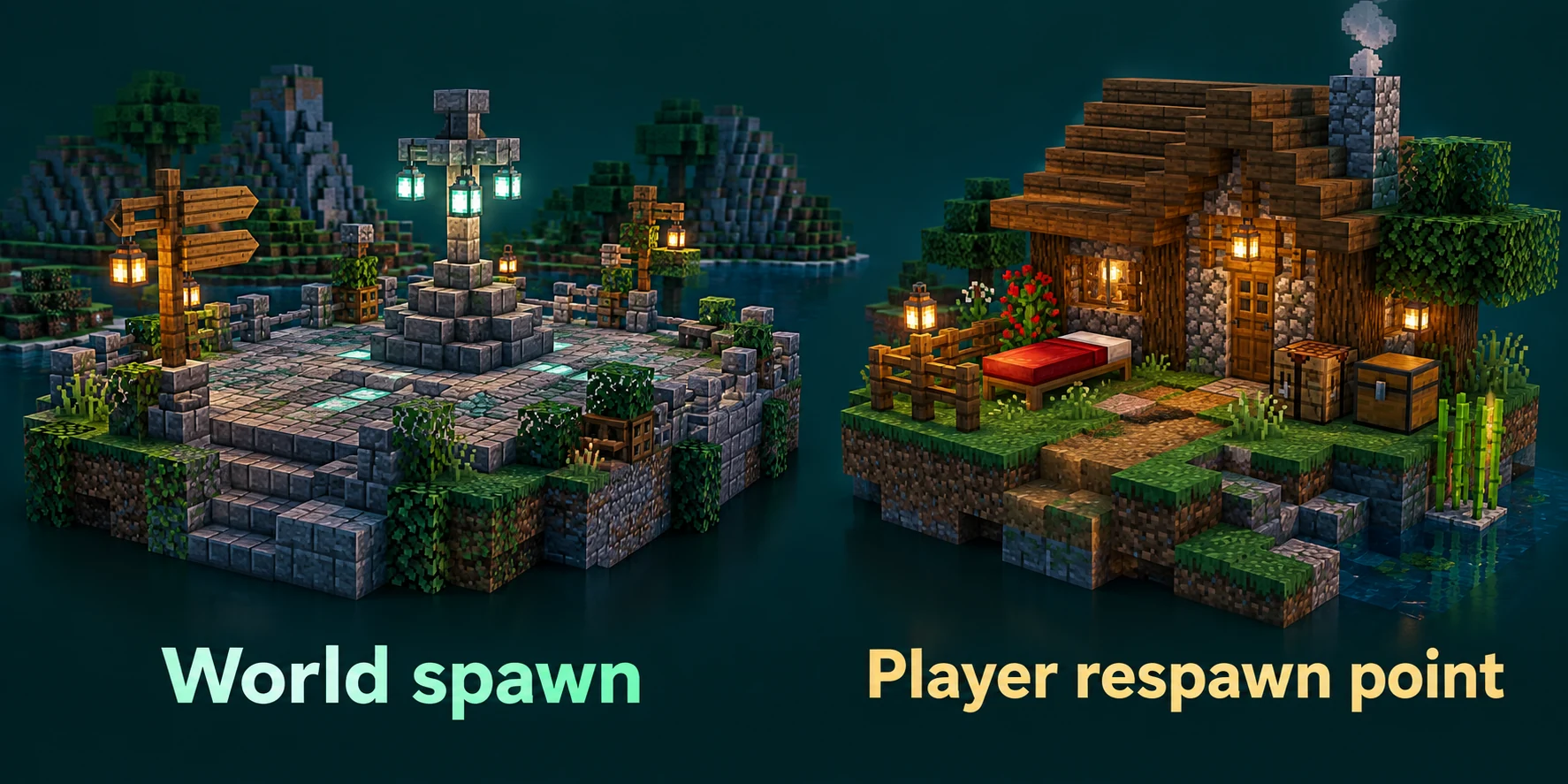 World spawn compared with a player respawn point