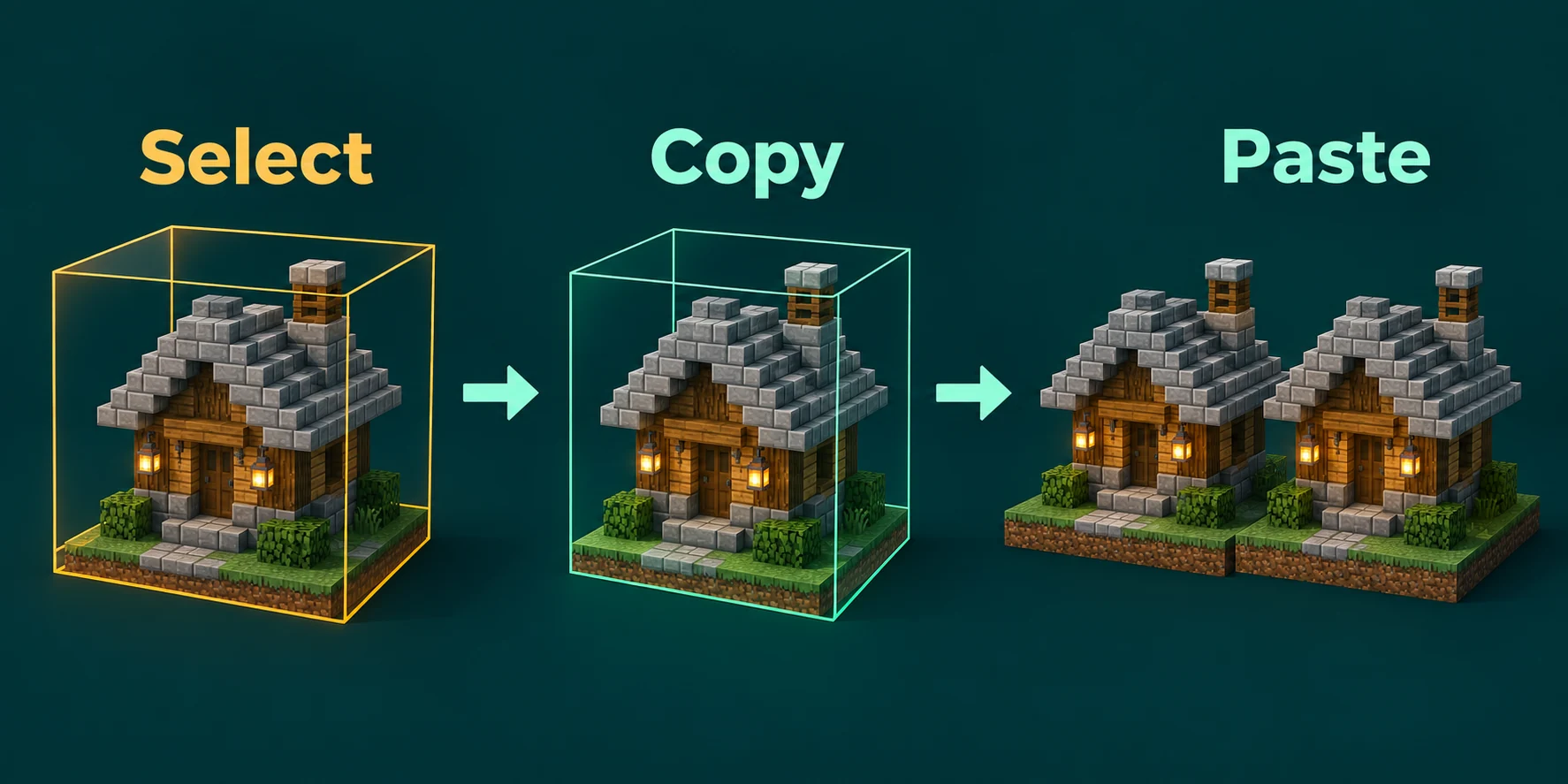Selecting, copying and pasting a build with WorldEdit